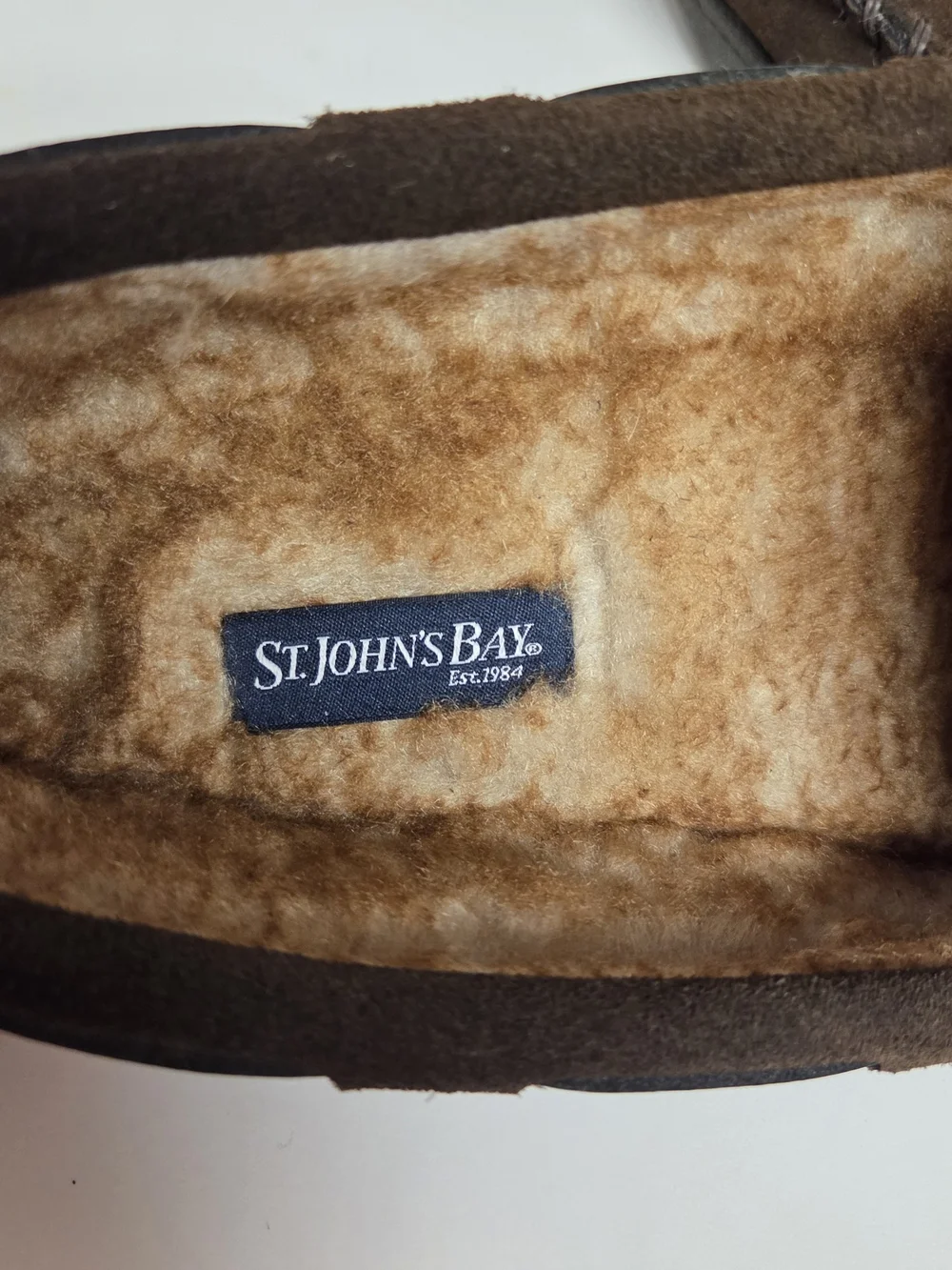 St. John's Bay Dark Brown Suede Moccasin Slip-Ons. Size 10M. #0240